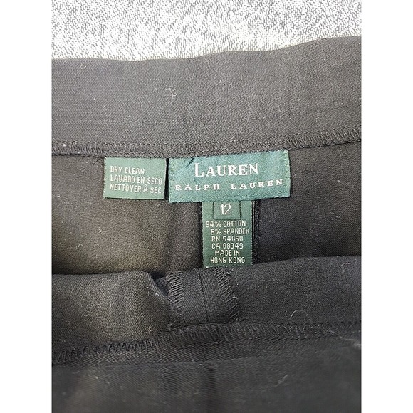 Lauren Ralph Lauren Women's Black Stretch Capri Pants Size 12 Cotton Blend - Picture 4 of 9